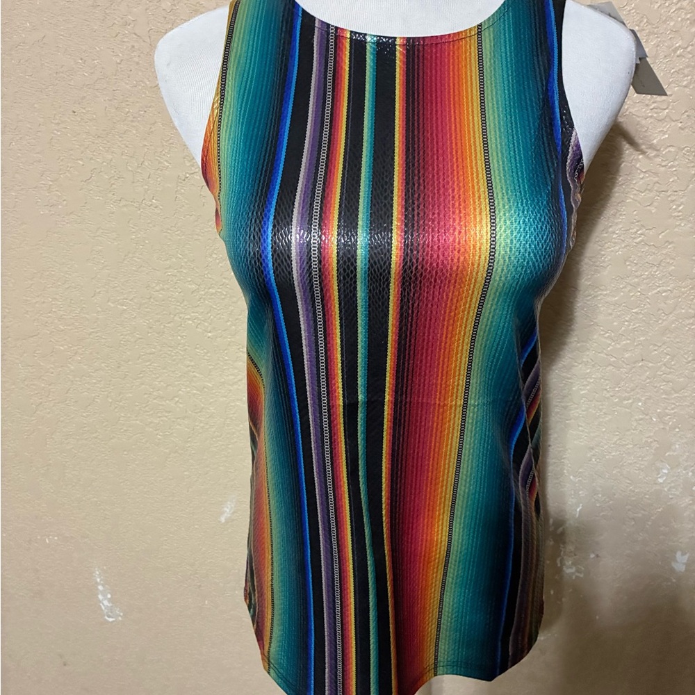2 Fly Multi color Sleeveless blouse  (95% polyester  5% Spandex)